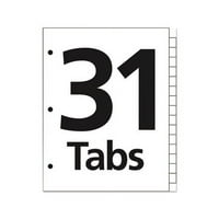 Office Essentials Table & Tabs elválasztók fehér fülekkel, 1-Tab, készlet