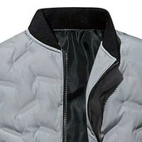 Téli kabátok férfiaknak férfi divat őszi-téli pamut ruhák Dupla zseb cipzár varrás alkalmi kapucnis meleg kabát, szürke,