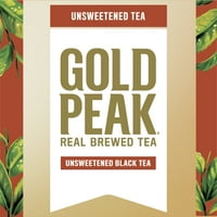 Gold Peak Valódi Főzött Tea Cukrozatlan, Fekete Jeges Tea Ital, 16. fl oz, palackok