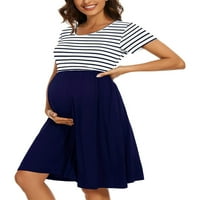Eyicmarn női kismama ruha alkalmi nyári Rövid ujjú ruha zseb fotózás terhesség ruhák