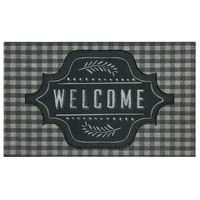 Mohawk Home Welcome Buffalo Plaid Outdoor Deworat, Grey Plaid, 18 30