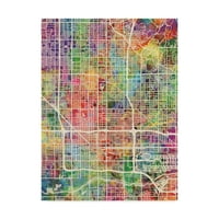Védjegy Szépművészet 'Phoeni Arizona City Map' vászon művészete, Michael Tompsett