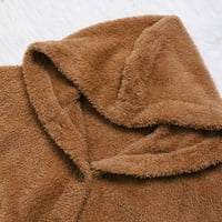 Plusz kardigán méretű női gyapjú kabát kabát kapucnis gomb téli felsők Laza plüss női kabát