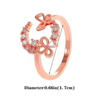 Gyémánt Hold Pillangó Gyűrű Női Divat Fém Inde Ujj Gyűrű Üreges Pillangó Gyűrű Ajándék Nőknek