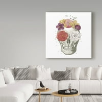 Védjegy Képzőművészet 'Floral Skull I' Canvas Art by Wild Apple Portfolio