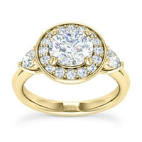 2.10 ctw természetes gyémánt & Moissanite Halo előlap 18K fehér arany eljegyzési gyűrű