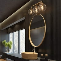 Koiny Modern 3-világos arany fürdőszoba hiúság fények Globe üvegfal Sconces-L24.5xW7. 5xH10