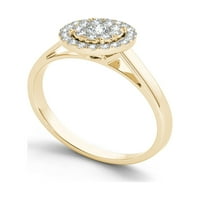 Carat T.W. Gyémánt 10KT sárga arany egy halo eljegyzési gyűrű