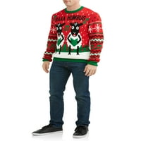 Férfi szüreti juhzene csúnya karácsonyi pulóver, akár 2xl méretű