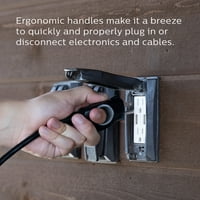Philips Ezgrip 8ft 16awg 3-outlet földelt hosszabbító kábel, fekete, beltéri kültéri