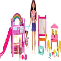 Barbie Skipper Babysitters Inc. Végső napközi játékkészlet babákkal, bútorokkal & 15 + kiegészítők