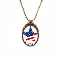 Amerika csillag zászló az USA Minta antik nyaklánc Vintage gyöngy medál kulcstartó
