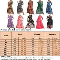 Niuer női Laza Virágmintás Teljes hosszúságú ruha Női Szexi Maxi ruhák egy vonal utazási hinta Kaftan Orange 4XL