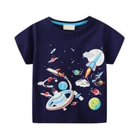 B91xZ kisgyermek felsők fiúk fiúk űrhajó Base Planet minta Rövid ujjú póló gyermek férfi baba középső és kis fiúk grafikus