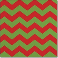 Védjegy Képzőművészet Xmas Chevron 9 Canvas Art by Color Bakery