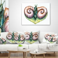 Designart Heart két szerelmes csigával - Animal Dobás párna - 12x20