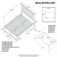 Mission Platform ágy síkképernyős lábtartóval és Városi Ágyfiókokkal, több színben és méretben