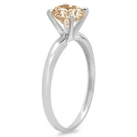 0.5 ct kerek vágott pezsgő szimulált gyémánt 14K fehér arany évforduló eljegyzési gyűrű mérete 11