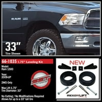 ReadyLift felfüggesztés 09-Dodge Ram 1.75 in Fr Poly acél tekercs távtartó készlet W sokk kiterjesztések