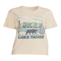 Time & Tru Women's Lake Tahoe rövid ujjú grafikus póló