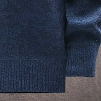 Pulóverek férfiaknak Modern Fit Pulóver fél cipzáras alkalmi Garbó aranyos pulóverek Kék 2XL