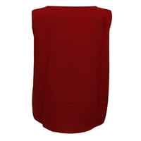 Gomelly Női pólók V nyakú Tartály felsők alkalmi nyári felső nők bohém napi viselet Tee Chiffon blúz Piros XXL