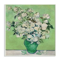 Stupell Industries virágcserép zöld fehér Van Gogh klasszikus festészet keret nélküli Művészeti nyomtatás Wall Art,