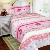 Fancy gyűjtemény gyűjtemény ágytakaró tizenéves lányok rózsaszín fehér virágos új