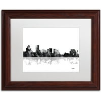 Védjegy Szépművészet Salem Oregon Skyline BG-1 Canvas Art készítette: Marlene Watson, White Matte, Wood Frame