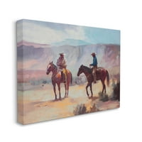 Stupell Industries Sivatagi Cowboyok Lovak Táj Állatok & Rovarok Festmény Galéria Becsomagolt Vászon Nyomtatás Wall