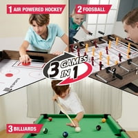 Sport 48 Combo Air Powered Hockey, Foosball és biliárd játékasztal