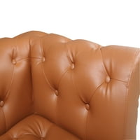Julian PU bőr kárpitozott jobbra néző szekcionált L alakú kanapé