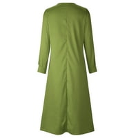 Wavsuf Ruhák Női hosszú szilárd hosszú ujjú nyári és őszi Maxi Clearance zöld ruha mérete 3XL