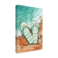 Védjegy Képzőművészet „Flip flops a tengerparti síkság” vászon művészete: Melinda Hipsher