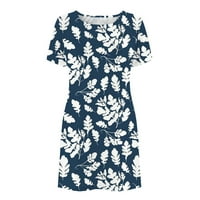 Sundresses Női legénység nyak virágos nyomtatott rövid ujjú póló ruha alkalmi Swing nyári Mini ruhák