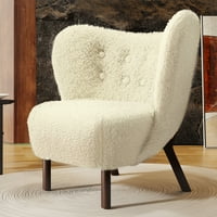 Aukfa Wingback ékezetes szék - Modern tufed oldalszék a nappali számára - Fehér
