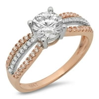 1. ct kerek vágás valódi tenyésztett gyémánt VS1-VS G-H 18K fehér Rózsa arany ígéret esküvői nyilatkozat eljegyzési