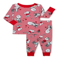 Peanuts Toddler Unise Valentin napi pizsama szett, 2 részes, méretek 12M-5T