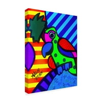 Védjegy képzőművészet 'trópusi papagáj' vászon művészet Ale Vera