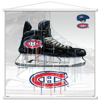 Montreal Canadiens-csepegtető korcsolya fali poszter fa mágneses kerettel, 22.375 34