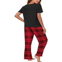 Sanviglor Női Loungewear Pjs hálóruha Zsinóros hálóruha bő pizsama szett Dailywear Lounge szett fekete 4XL