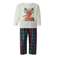 Huakaishijie megfelelő családi pizsama készletek karácsonyi Pjs Elk Print Hosszú ujjú felsők kockás nadrág hálóruha