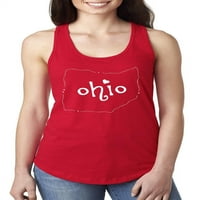 Arti-Női Racerback Tank Top, akár a nők mérete 2XL-Ohio térkép