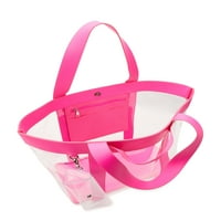 Nincs határ, a női vinil strand táska kézitáska eltávolítható szemüvegekkel, rózsaszín