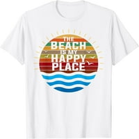 A strand Az én boldog helyem ing nyaralás nyári póló fehér X-nagy