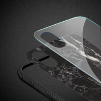 Iphone X iphone Xs kemény üveg Design TPU tok fekete márvány