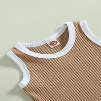 Arvbitana Toddler Baby Boys sportruházat ruhák ujjatlan Bordázott kontraszt színű Tartály felsők + Rugalmas derék rövidnadrág