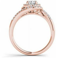 Carat T.W. Gyémánt bypass halo 14KT rózsa arany eljegyzési gyűrű