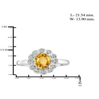 JewelersClub Citrine Ring Birthstone Jewelry - 1. Karát -citrin 0. Sterling ezüst gyűrűs ékszerek fehér gyémánt akcentussal