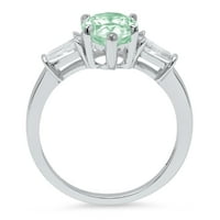 2.3 ct körte vágott zöld szimulált gyémánt 18K fehér arany évforduló eljegyzési kő gyűrű mérete 10.5